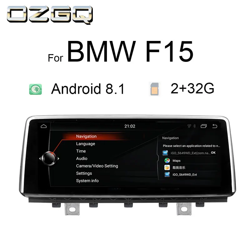 

OZGQ 10.25 inch Android 8.1 System Car Autoradio Bluetooth Player Headunits For 2014-2016 BMW X5 Series F15 NBT System With Wifi