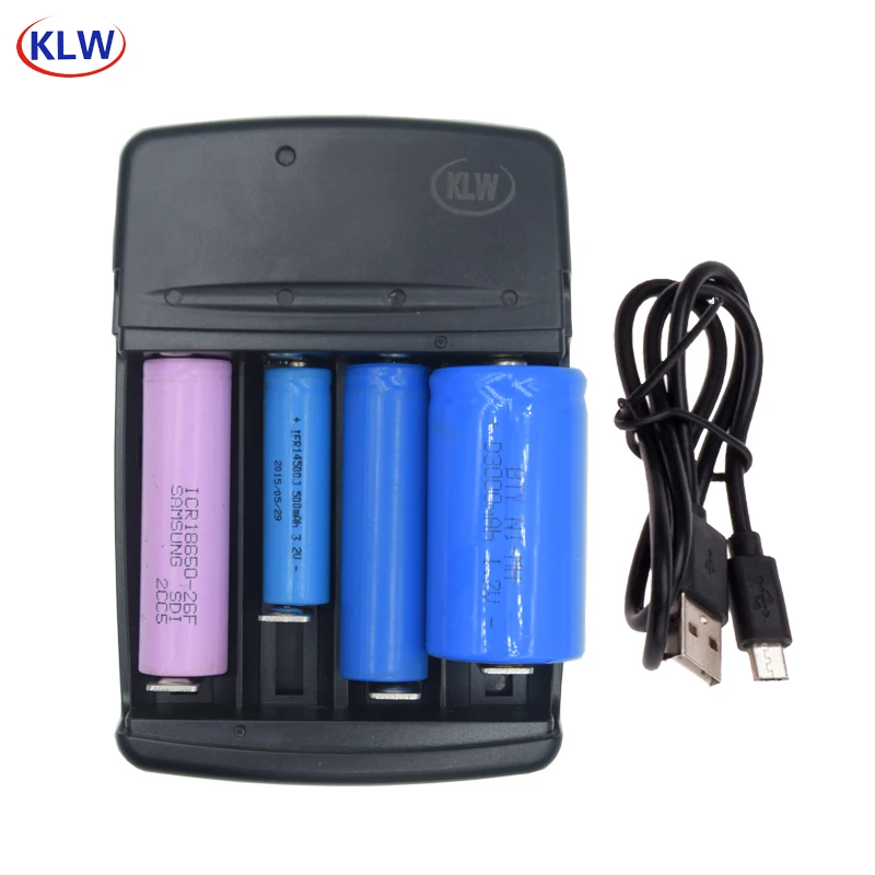 

4 slots Smart USB Battery Charger for Rechargeable 1.2V AA AAA NiMh NiCd 3.7V Li-ion 3.2V LiFePo4 18650 22650 battery charger