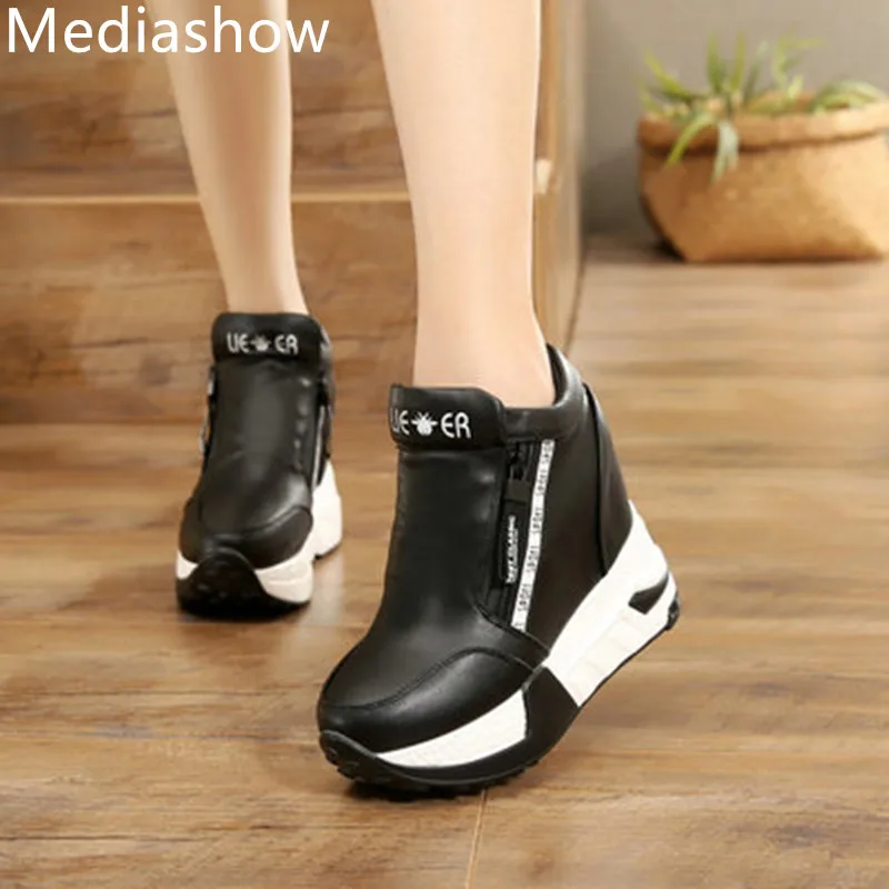 

2019Women Sneakers Spring Autumn Fashion Casual shoes Mesh Sneakers Woman Height Increasing Platform Shoes