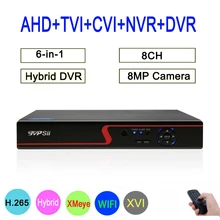 Xmeye Hi3531D красная панель 8CH 8MP wifi Гибридный коаксиальный 6 в 1 XVI TVI CVI NVR AHD CCTV DVR видео рекордер