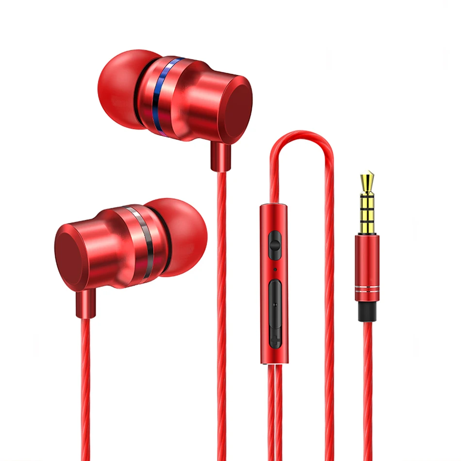 

NEKIUVAZ Earphone With Wire For Phone Earpieces 3.5mm With Mic Stereo Wired Headset For iPhone Xiaomi In Ear Earbud 4 Color