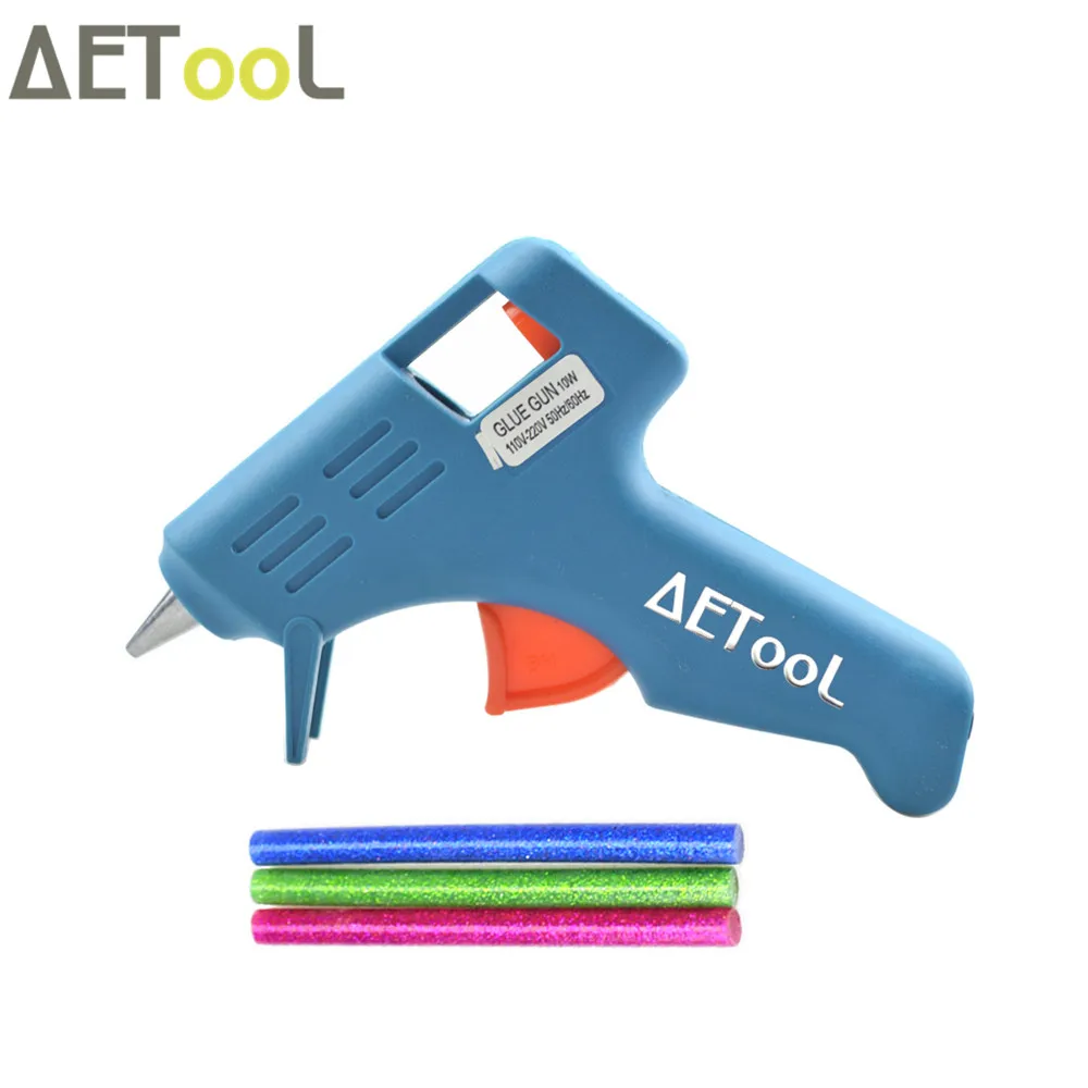 

AETool 10W Mini Blue Thermo Gun Heat Gun Hot Glue Gun For Repair DIY Tool Heat tool with Free 3pcs 7MM Hot Melt Glue Sticks