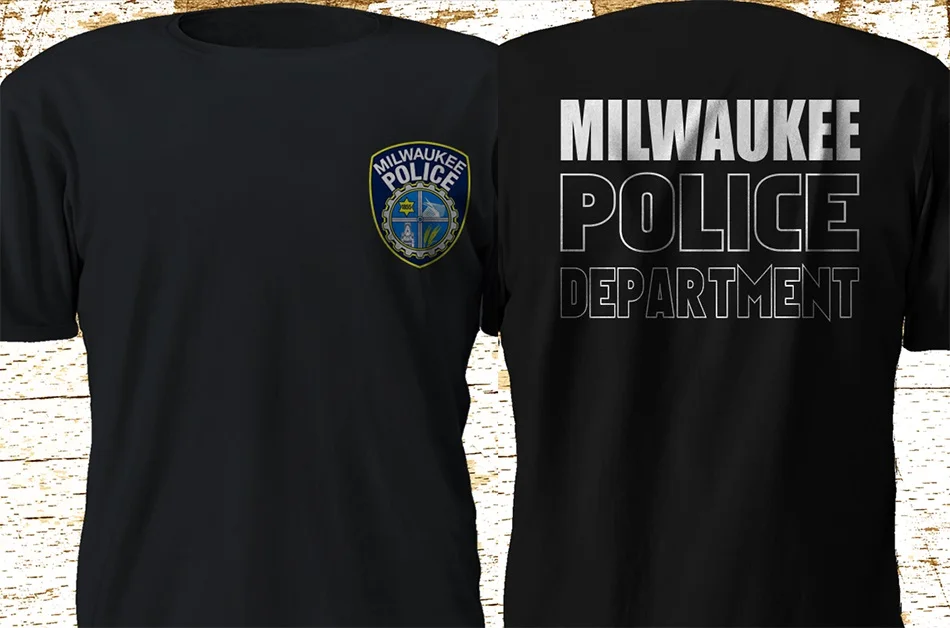 Черный Milwaukee Police Department Mpd Swat Military, Летние Стильные Брендовые повседневные мужские Топы И Футболки с круглым вырезом и принтом на футболках - Цвет: Черный