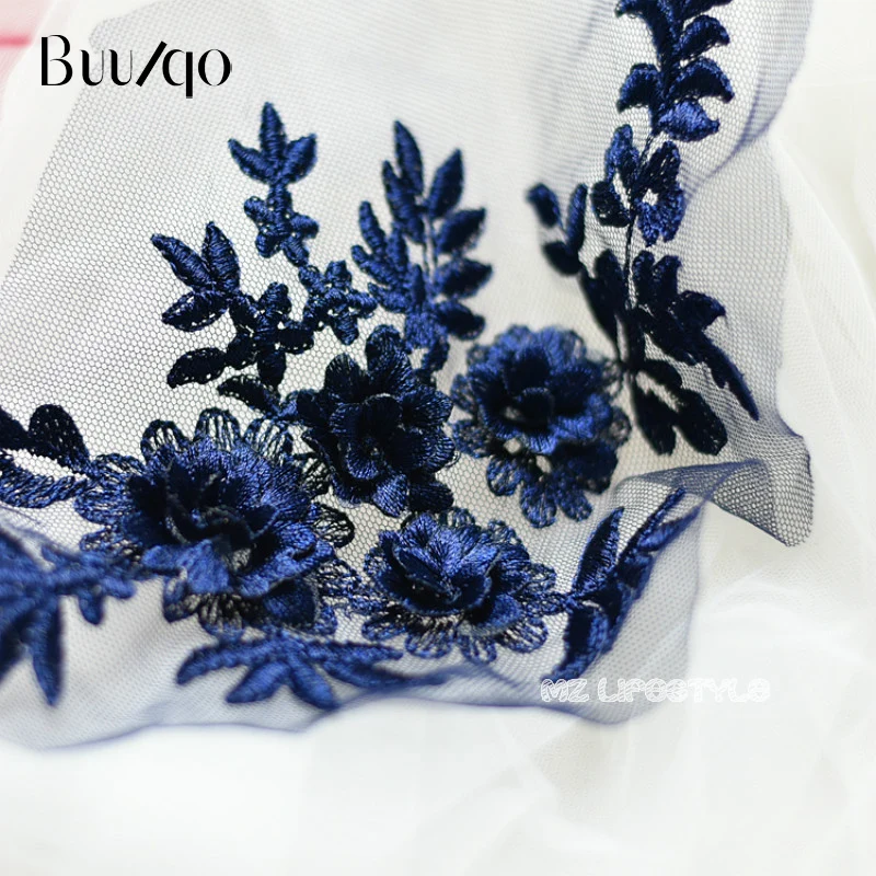 

Buulqo 21*11.5cm Exquisite 17 color 3D flower embroidery lace trim For Sewing costumes Dress Decor Sewing Applique Crafts
