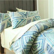 Vintage lovely long staple cotton bedding sets,twin full children cute geometric bedclothes bed linen pillow case quilt cover