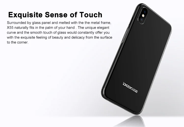 DOOGEE X55 MTK6580 1.3GHz Quad Core 5.5 Inch 2.5D Screen Dual Camera Android 7.1 3G Smartphone