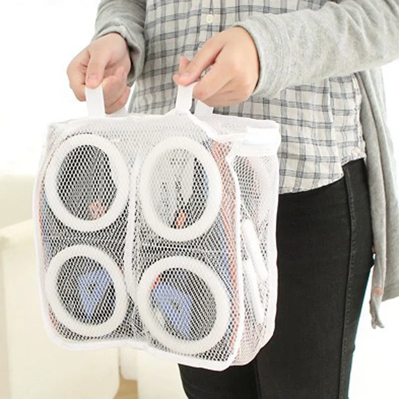 Mesh Laundry Bags Large Capacity Foldable Dedicated Lingerie Bar Shoes Washing Bag Dry Shoes Organizer Portable Basket