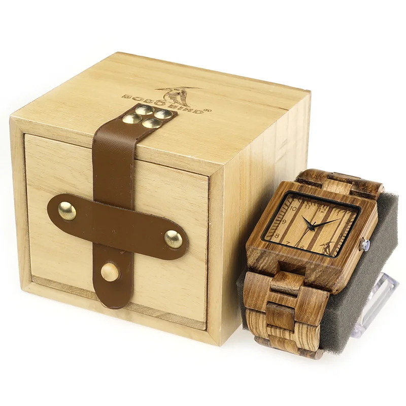 BOBO BIRD Timepieces Mens Wood Watches relogio masculin in Wooden Gift Box C-L24 Drop Shipping