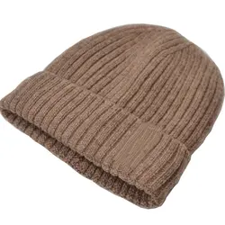 Осень-зима Для мужчин вязаная шапка Повседневное одноцветное Цвет ветронепроницаемая шапка Hat