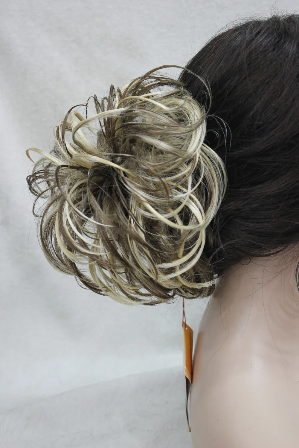 Brown mix Dome Wiglet Drawstring Ponytail 6" Bun Cover Hair Pieces on