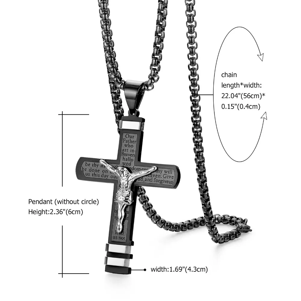 2018 Новый Для мужчин подвеска Подвески с крестом золотая цепочка христианской ювелирных изделий человек из нержавеющей Сталь Человек