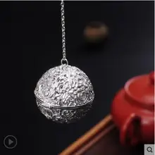 999 стерлингового серебра заварка чая во многих сферах применения вареного чая фильтр Портативный Серебряный чай мешок изысканный Сито-заварник ручной работы