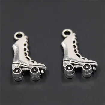 

50PCS New Coming Silver Color Sporty Roller Skates Shoes Charm Ice Skate Jewelry Making DIY Handmade A2316