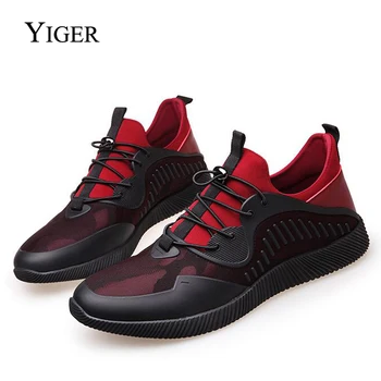 

YIGER NEW Men Casual Sneakers Shoes Breathable Casual Footwear Shoes Lightweight Flats Shoes loafers Lace-Up free shipping 0028