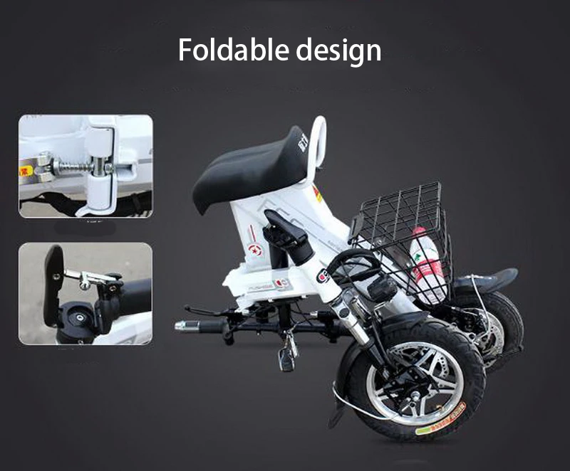 Discount Venividivici Super light Mini-electric bike with Basket folding female small electric car lithium battery adult scooter 35