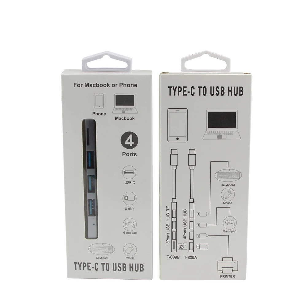 CHUYI Type-C To 3.0 USB Hub 5 In 1 USB-C Multi Ports Hub Adapter With TF Card For MacBook Samsung Galaxy S9 S8 Huawei P20 lite