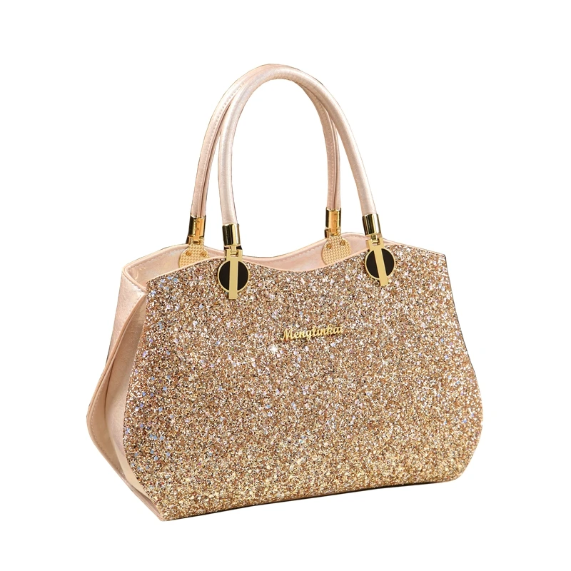 

ICEV new fashion high quality sequin patent leather handbags for women 2019 top handle bag ladies leather clutch shoulder tote