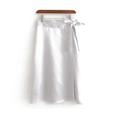 Новые серебряные пятнистые миди юбки женские весна-осень Высокая талия с бантом юбки женские элегантные Сплит faldas jupe femme Одежда для девочек