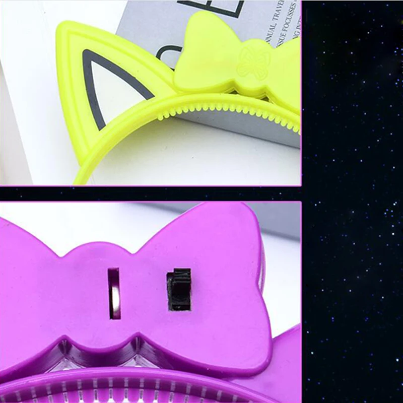 LEDLight UpFlashingLuminousChristmas Headband Cat Ears Blinking Glow Hairbands Halloween Wedding Glow In The Dark Led Toys  (1)