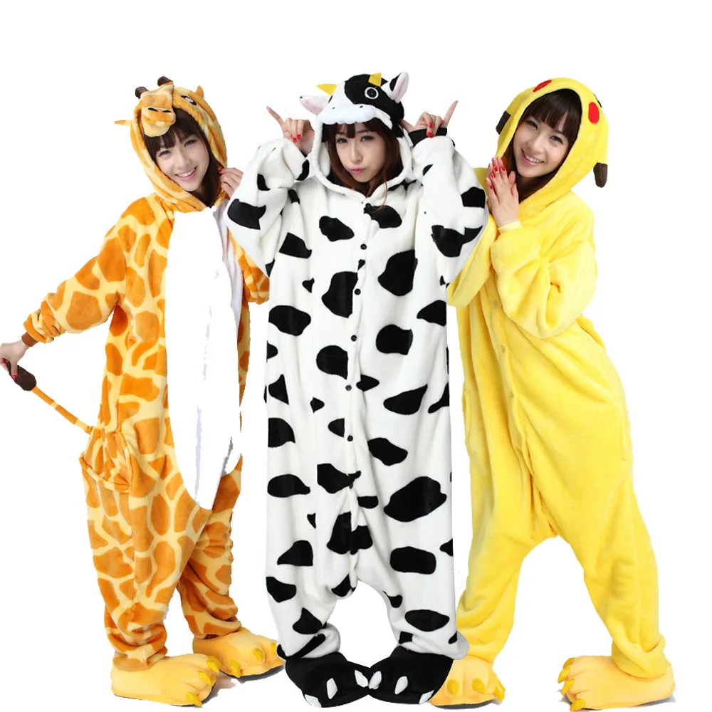 Большой размер XXL животных Kigurumi взрослых мультфильм пижамы фланелевые Для женщин
