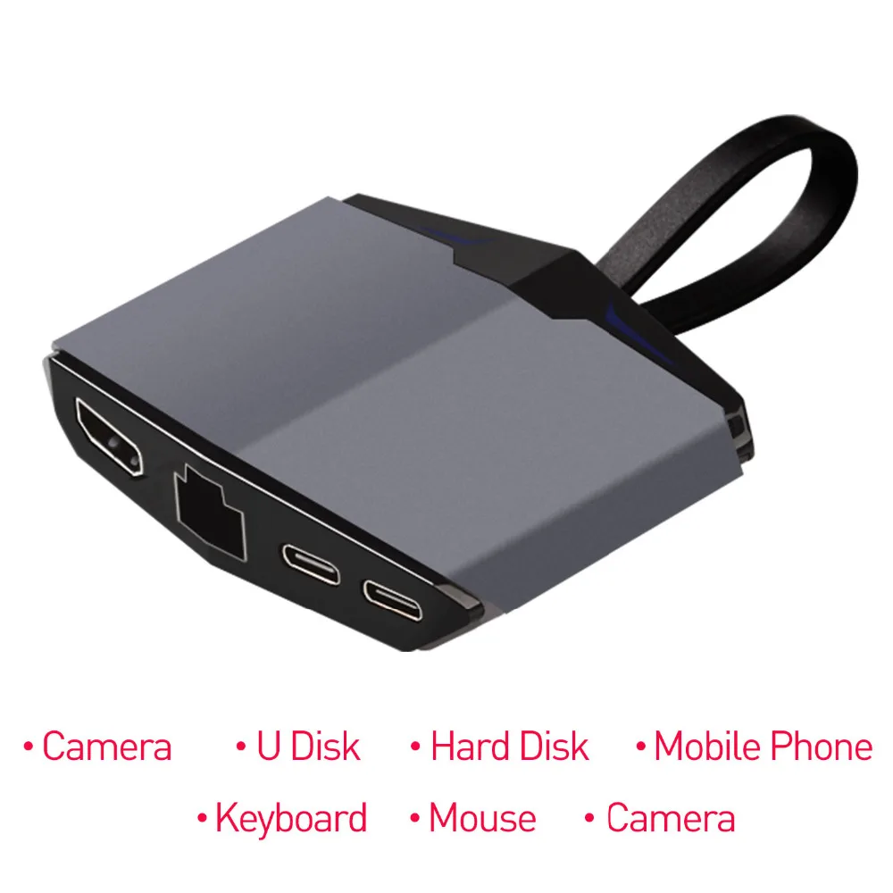 Dyplay 6 в 1 цифровой мультипорт USB C концентратор PD зарядка Гбит/с данных двойной 3