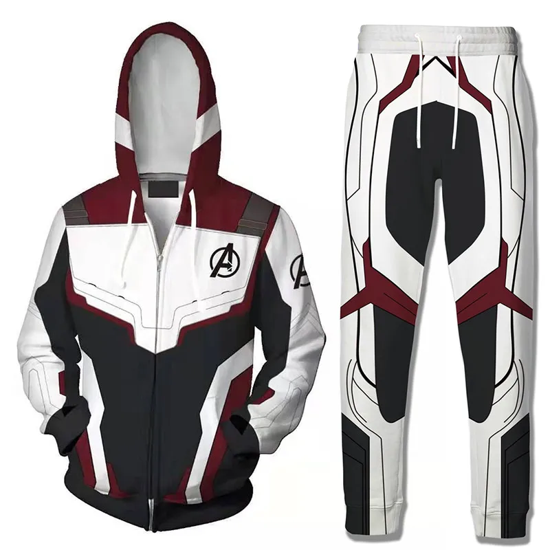 Coshome Avengers Endgame Quantum Realm 3D Print Hoodies Sweatshirt Jacket Superhero Men Coat Costumes Iron Man Cosplay Suit