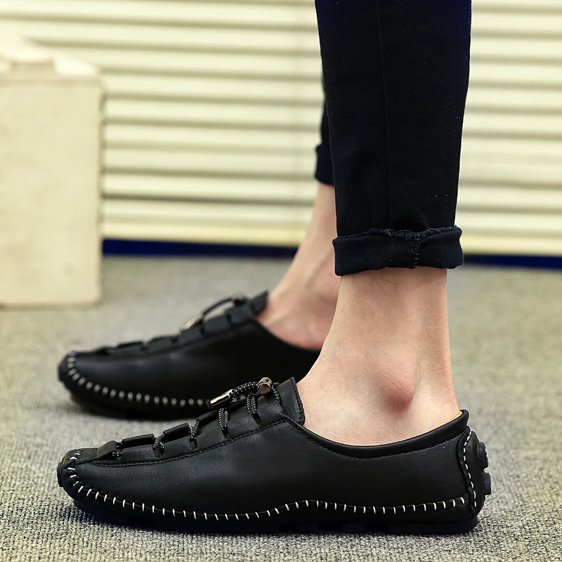 

NEW Brand High quality all Black Men's casual shoes hard-wearing Fashion Breathable Sneakers fashion flats Man's footwear