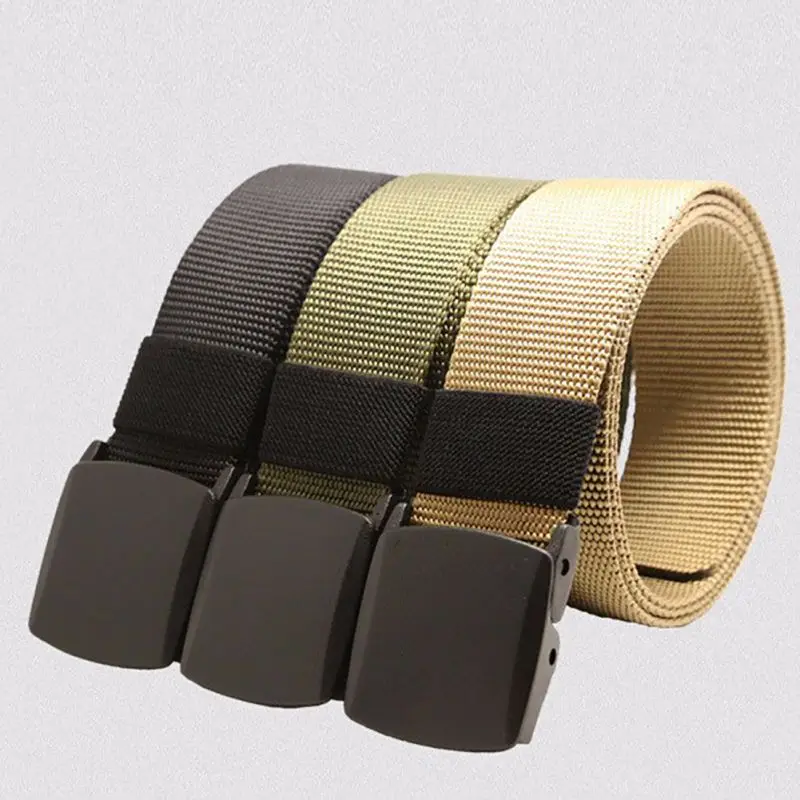 

2018 Hot Mens Tactical Belt Automatic Buckle Elastic Canvas Belt Outdoor Military Training Belt Luxury 3 Colors