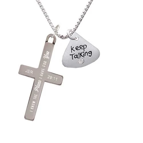 Resin Keep Talking While I Reload - Plans I Have for You - Cross Necklace (1)