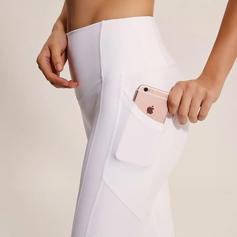 

Side Pocket Athletic Fitness Leggings Women Squatproof Push Up Jeggings Runnning Gym Workout Sport Tights Ankle-length Pants