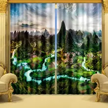Photo Print стереоскопического 3d Шторы s пейзаж Гуйлинь принт 3D плотные Шторы
