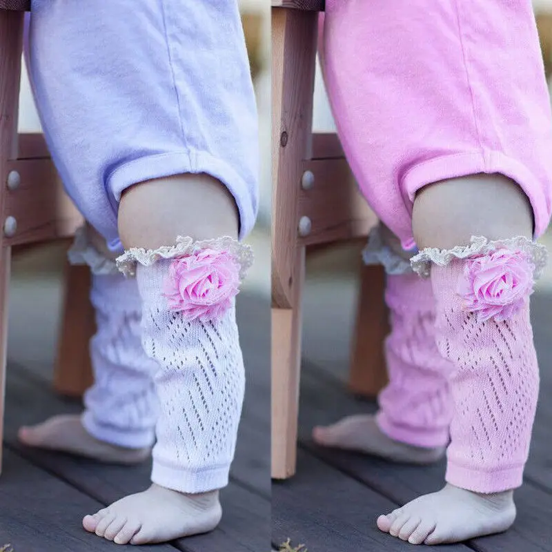 PUDCOCO/детские кружевные носки для маленьких мальчиков и девочек, защитные наколенники для ползания, вязаные гетры