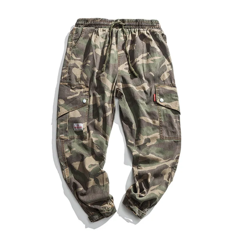 Black camouflage Pantalones Harajuku Bolsillo Camuflaje Moda Color Streetwear Sueltos Para Cargo De Mujer Talla Cordón Grande 6qSOrwx6aW
