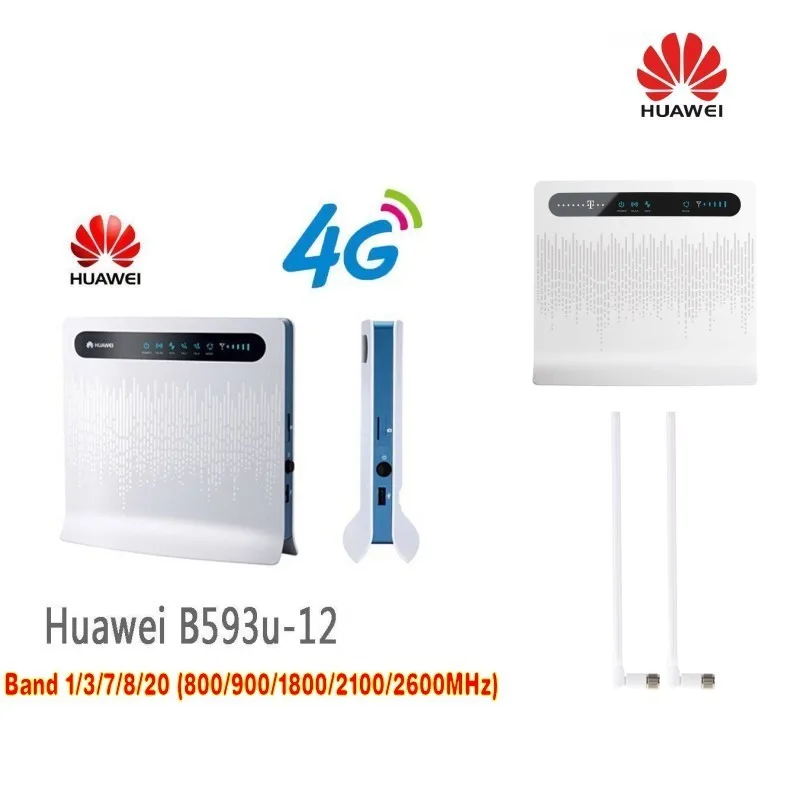 Huawei B593u-12 разблокированный 4G LTE CPE промышленный Wi-Fi роутер(T логотип) плюс 2 шт B593 антенна