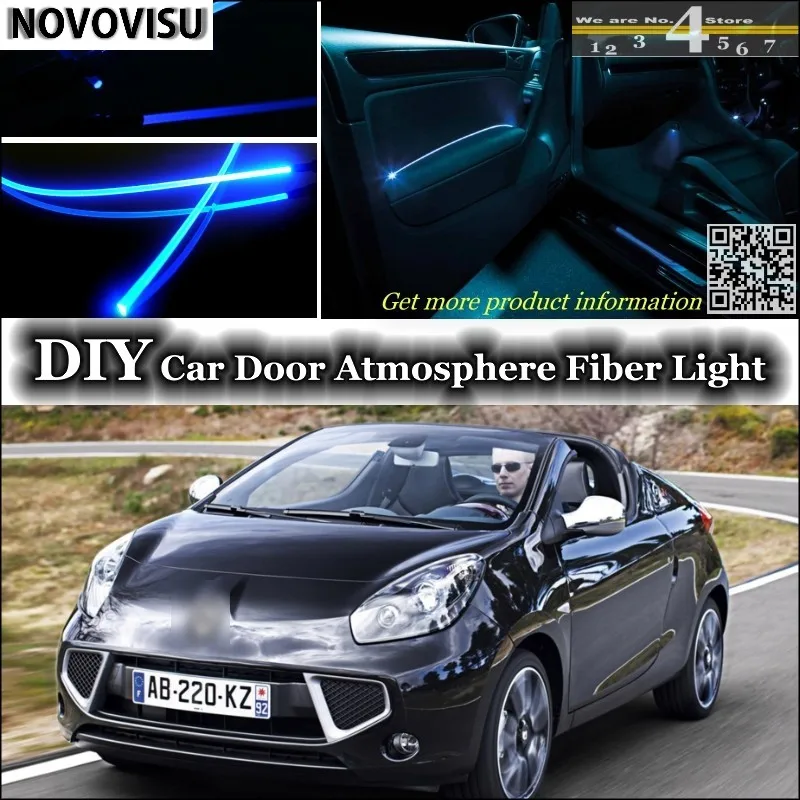 NOVOVISU For Renault Wind interior Ambient Light Atmosphere Fiber Optic Band Lights Inside Door Panel illumination Not EL light
