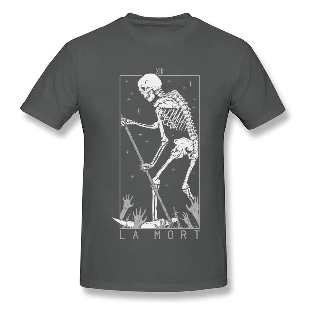 La Mort Fitted Short Sleeve Printed On T Shirt 100% Cotton O-Neck Men Tops & Tees comfortable Sweatshirts Father Day La Mort carbon