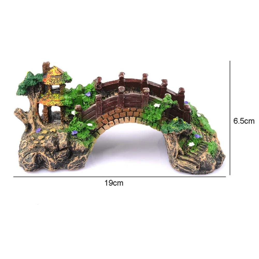 Аквариум пейзаж Рокери поддельный камень мост, пейзаж украшение Золотая рыбка чаша моделирование мост