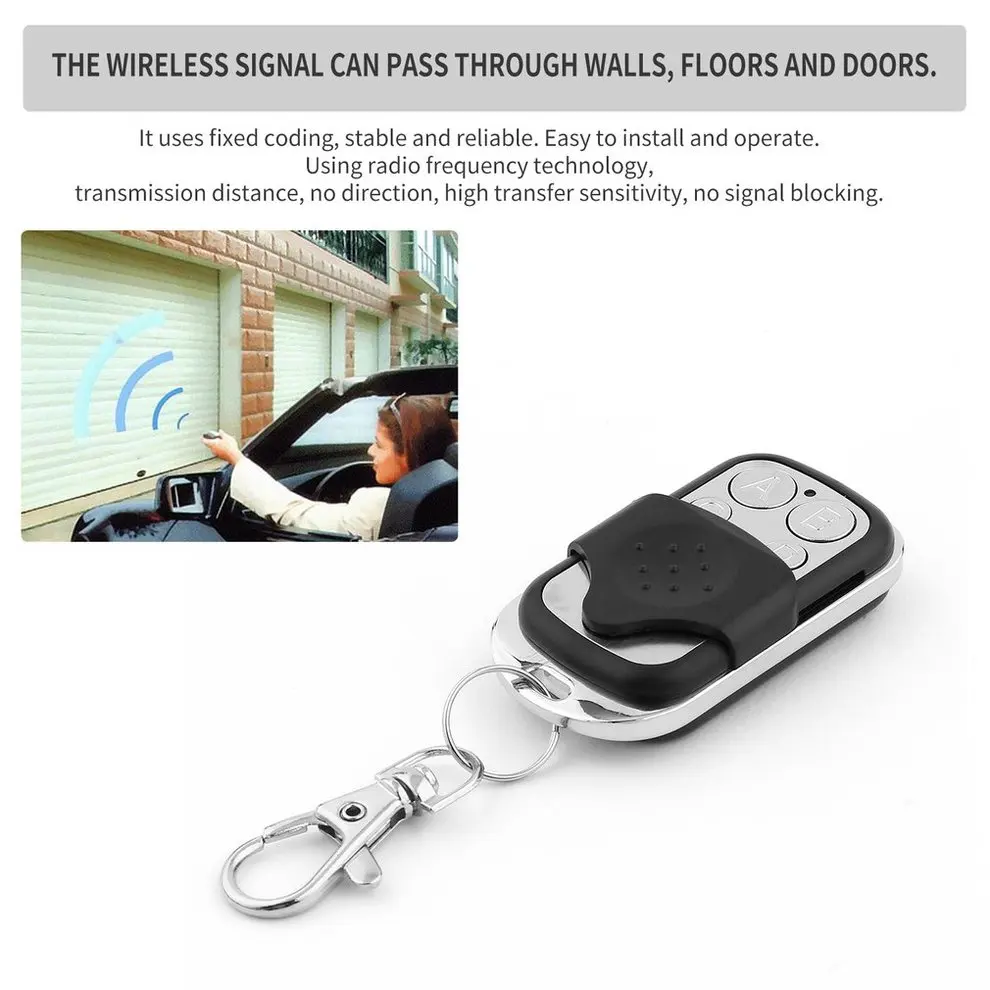 

10PCS Universal Wireless RF Remote Control Key 4 Channel ABCD 433MHz Electric Garage Door Alarm Keychain Controller Car Keys