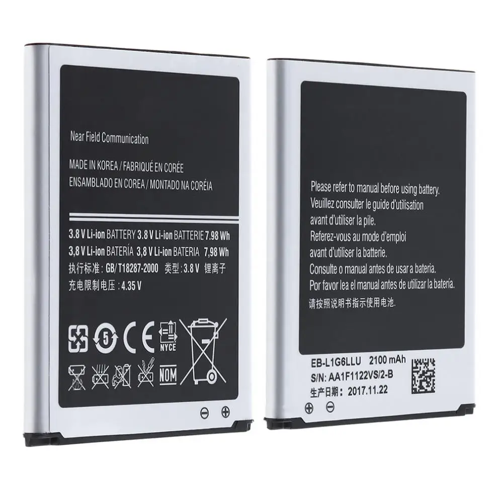 

3.8V 2100mAh Rechargeable Built-in Li-ion Replacement Battery Phone Accumulator for Samsung Galaxy S3 i9300 i9305 i9308 i535