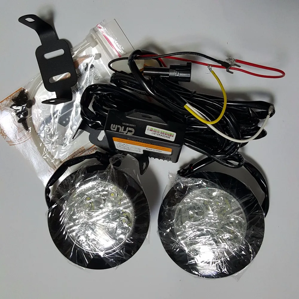 CNLM 2X car drl Circle Round Daytime Running Light front daylight 4 LED
