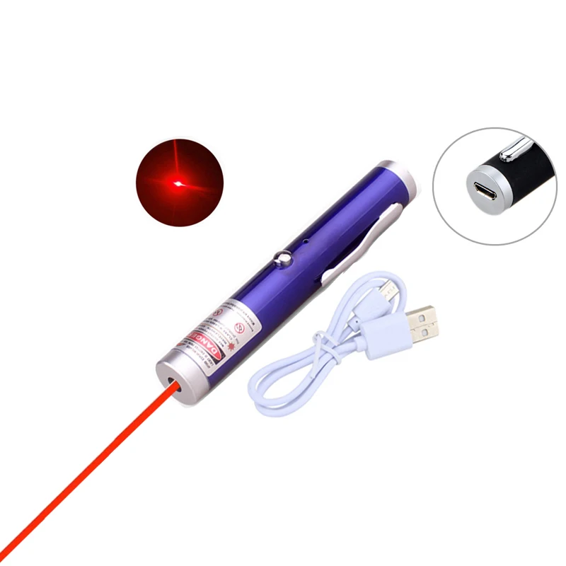 Мини красная лазерная указка ручка USB зарядка Мощный 5 мВт 650нм Высокая мощность