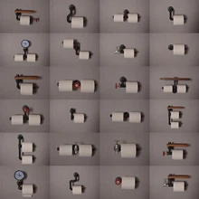 Американская Ретро кованая бумага вешалка для полотенец водопроводная труба твердая из древесной бумаги Полка для полотенец Полка для ванной комнаты