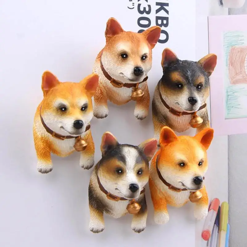 Cartoon Dog Fridge Stickers 3D animal shape buckle refrigerator