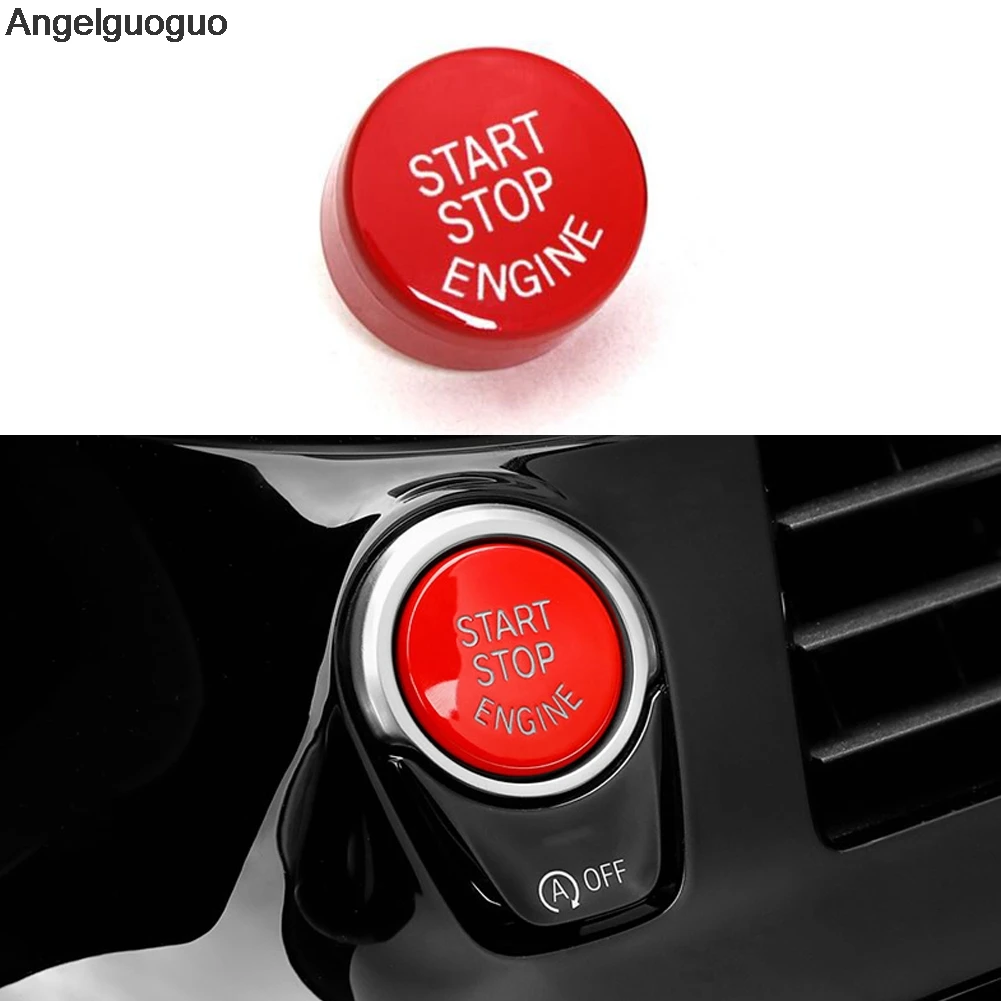 Angelguoguo For 2018 BMW 5 series G30 G38 528li 530li Car start stop engine button knob A key to start engine start button cover