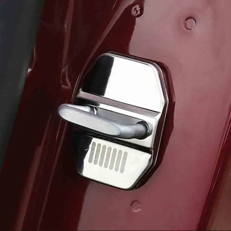 

4PCS STAINLESS STEEL DOOR LOCK TRIM PROTECT COVER STICKER FIT FOR JEEP CHEROKEE RENEGADE COMPASS 2016 2017
