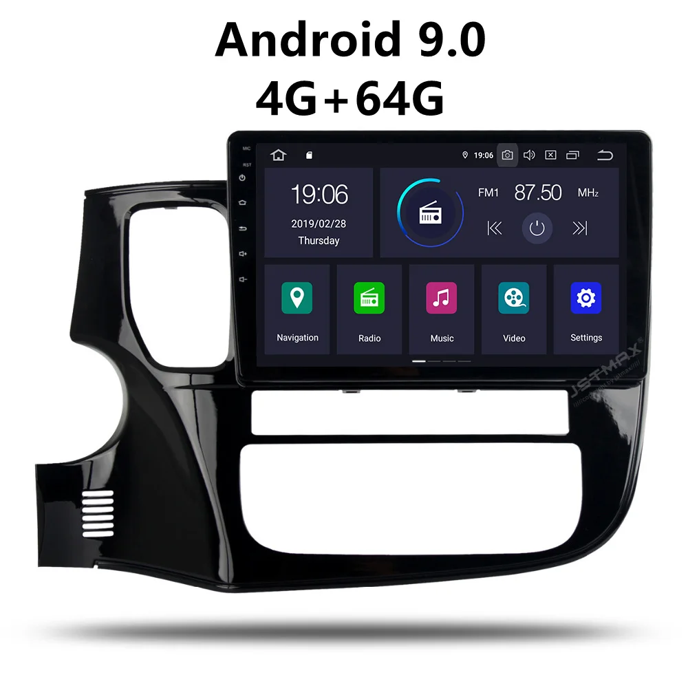 

JSTMAX Android 9.0 Car player for Mitsubishi Outlander 2014 2015 2016 2017 2018 multimedia GPS 4G RAM+64G ROM PX6 CPU