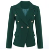 HIGH QUALITY Newest 2022 Designer Blazer Women's Long Sleeve Double Breasted Metal Lion Buttons Blazer Jacket Outer Dark Green ► Photo 2/6