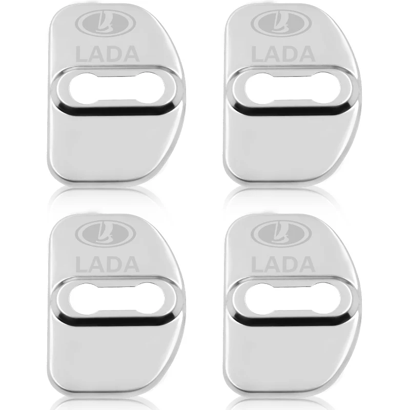 4 قطعة/الوحدة سيارة للماء الباب قفل غطاء حماية حالة ملصقا ل Lada Vesta XRAY شعارات SW عبر سيارة اكسسوارات التصميم