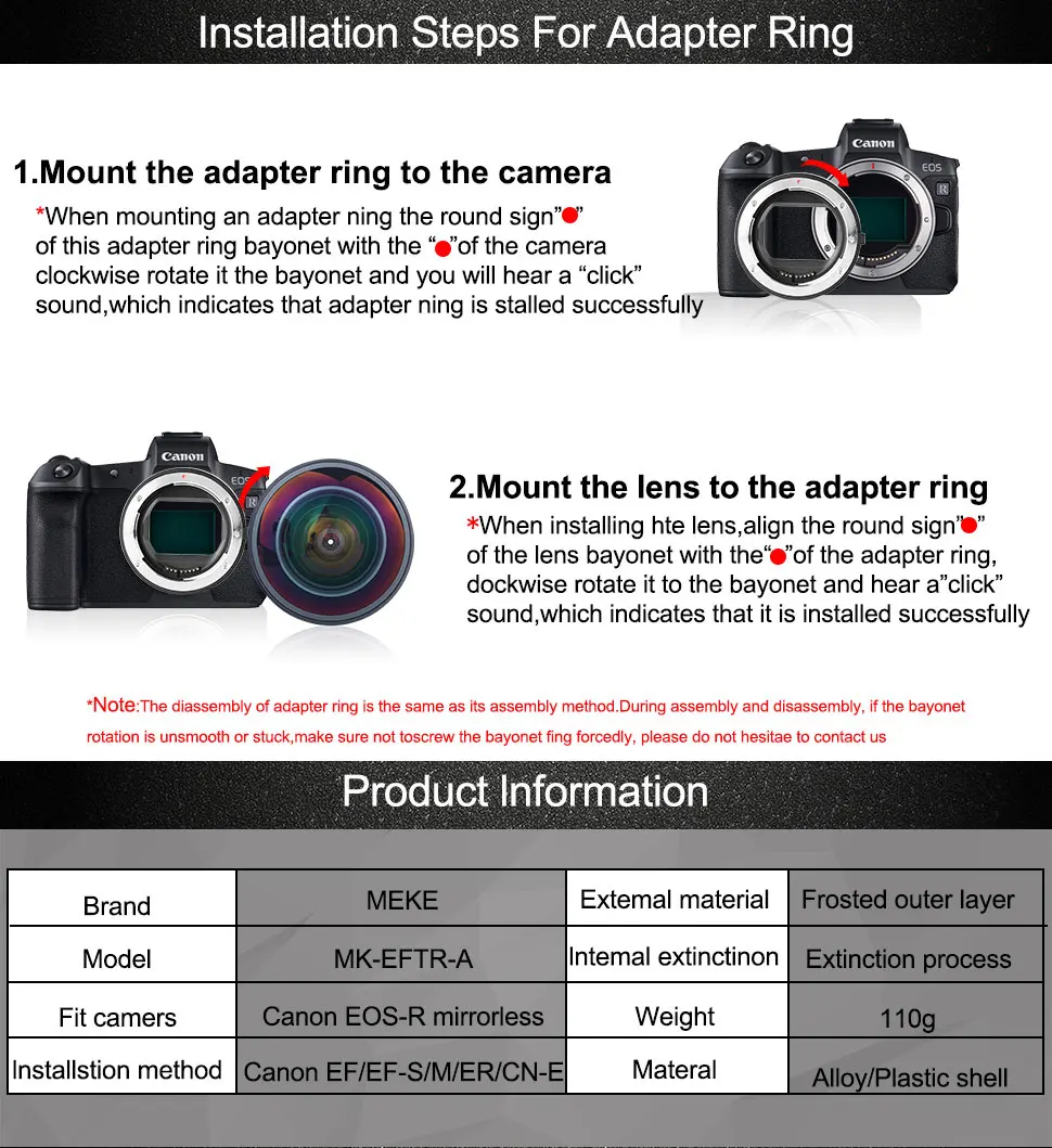 Mcoplus Meike MK-EFTR-A переходное кольцо для Canon EF/EF-S/RF Крепление объектива для камеры Canon EOS-R