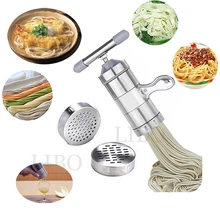 Pastas de macarrão de aço inoxidável, maquina de massa para vegetais e cozinha com 5 modelos